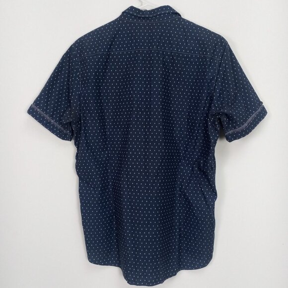Ted Baker London Men's Mini Boat Embroidered Shirt Size 4 Navy Blue Short Sleeve - Picture 2 of 9